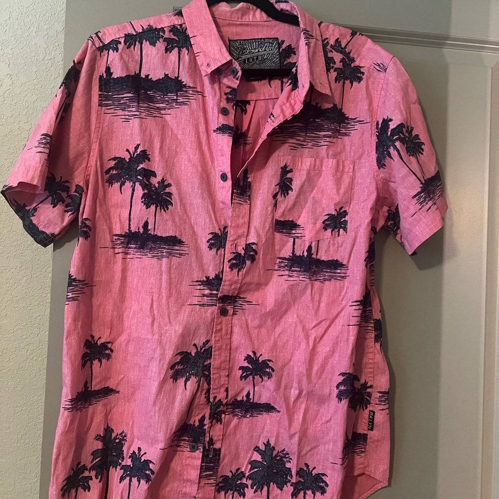 Brooklyn Cloth Pink and Black Palm Print Shirt